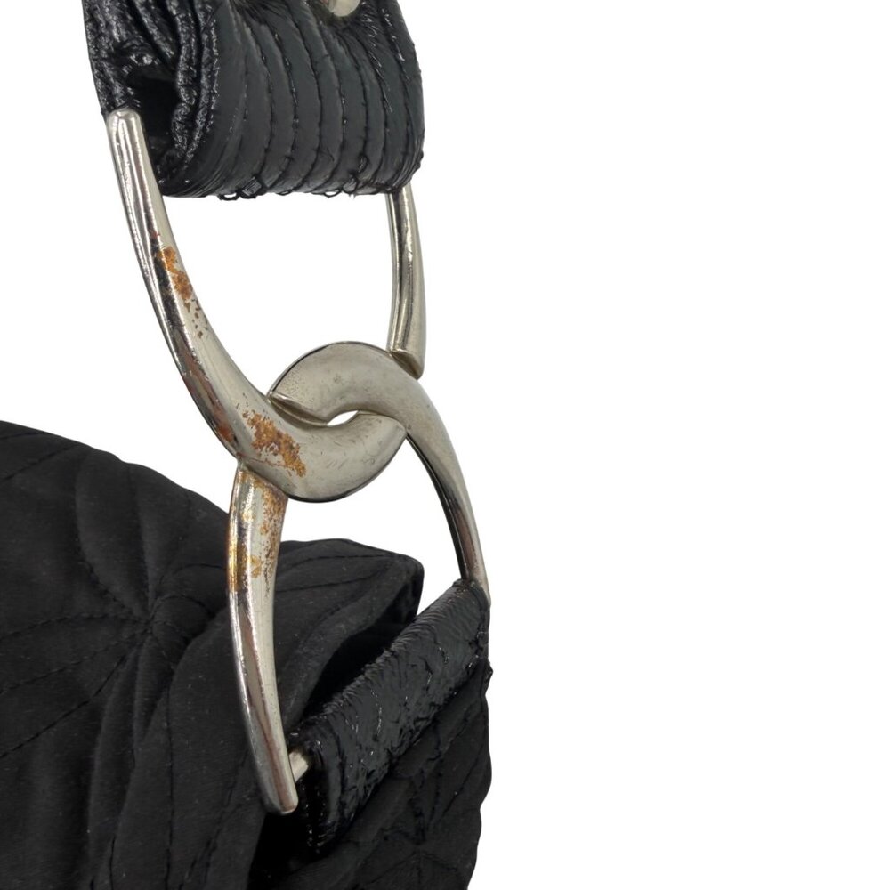 DONNA SHARP BLACK QUILTED CROSSBODY BAG LEOPARD INTERIOR ADJUSTIBLE STRAP - Picture 8 of 15